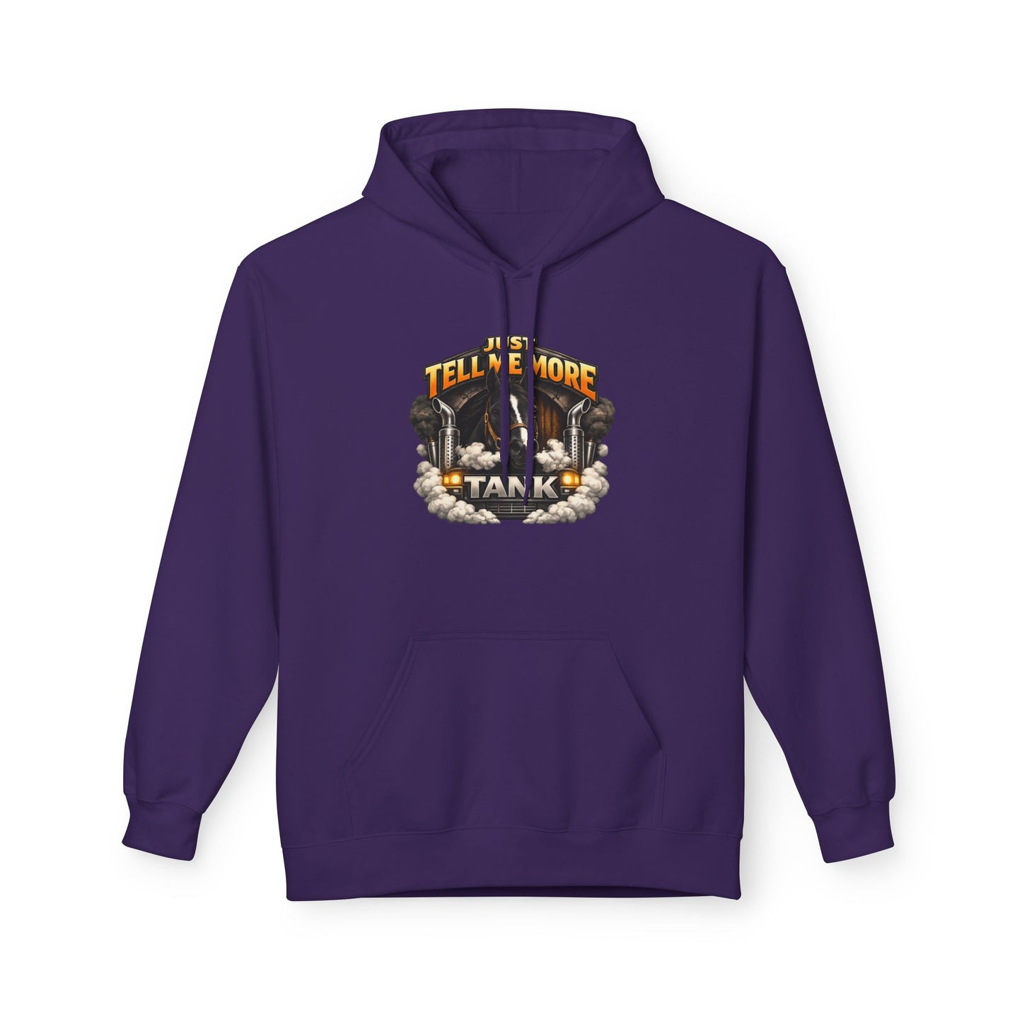 Tell Me More Tank Hoodie — Graphic Military Tank Illustration Hoodie