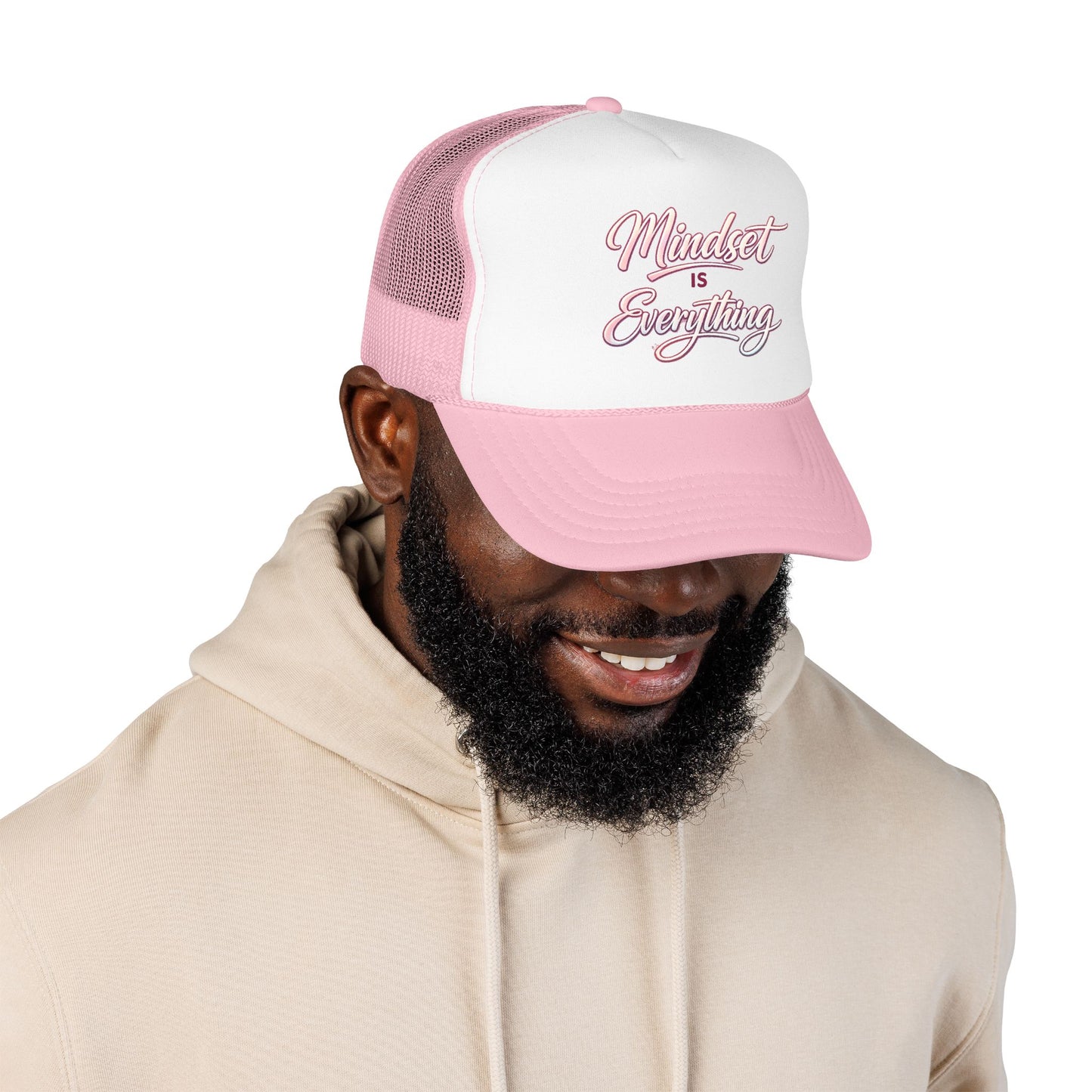 Mindset Is Everything Foam Trucker Hat — Motivational Mesh Cap