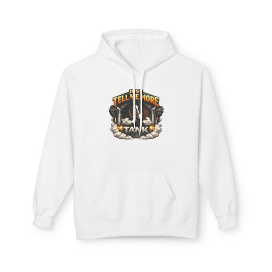 Tell Me More Tank Hoodie — Graphic Military Tank Illustration Hoodie