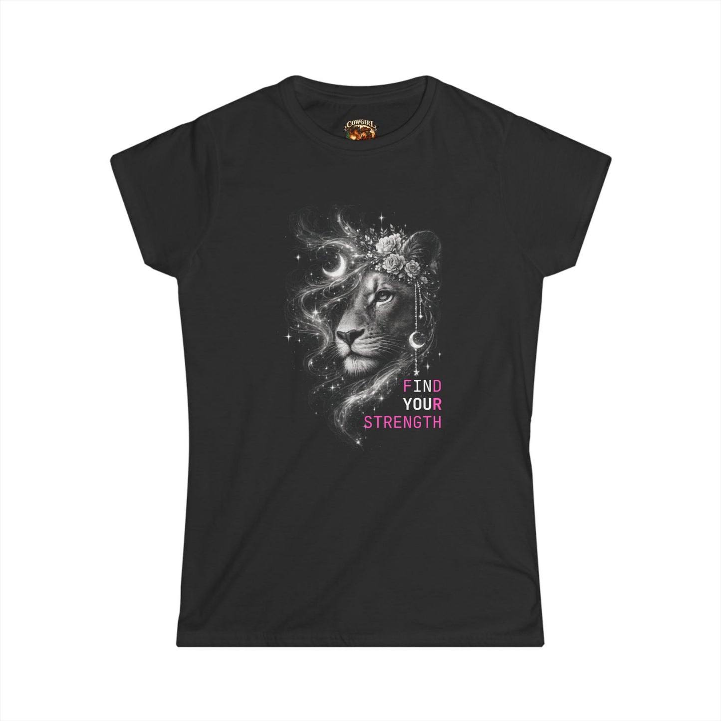Lion 'Find Your Strength' Women's Tee — Inspirational Graphic T‑Shirt