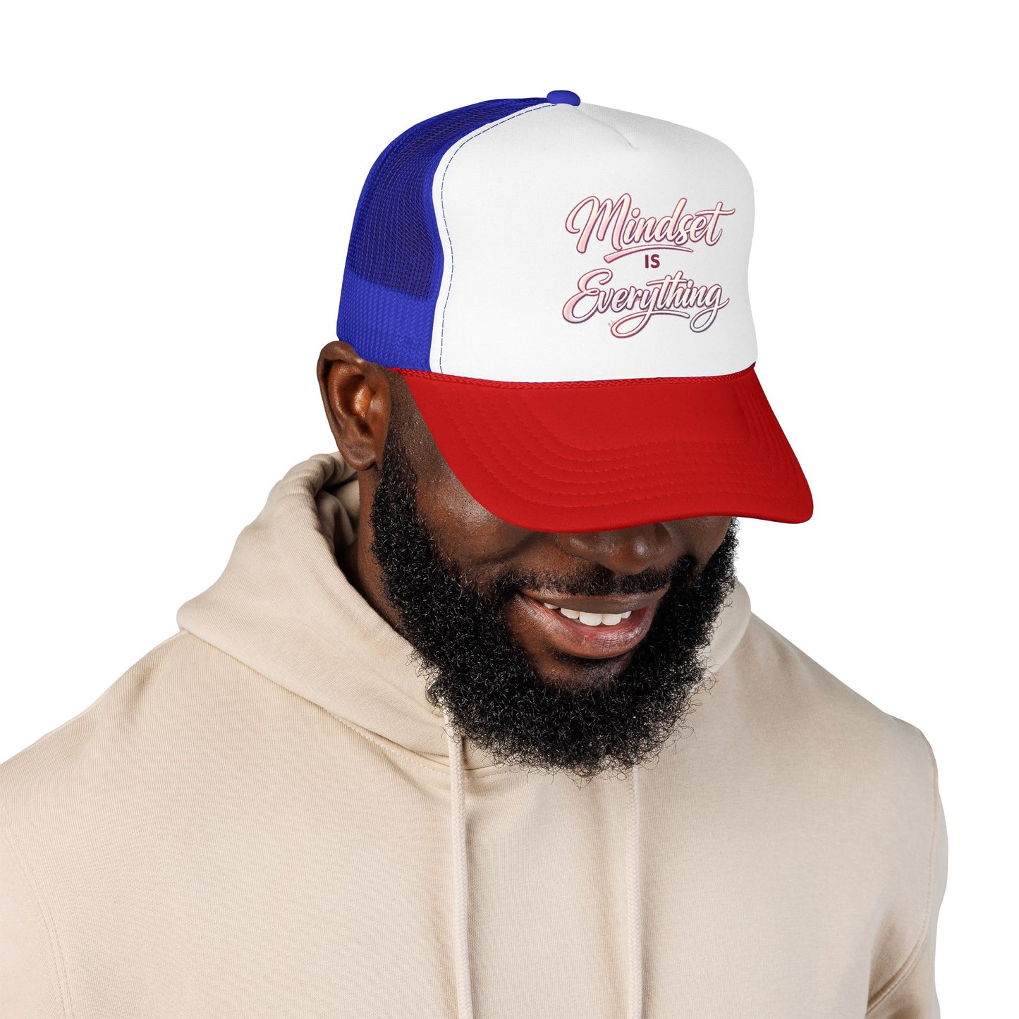 Mindset Is Everything Foam Trucker Hat — Motivational Mesh Cap
