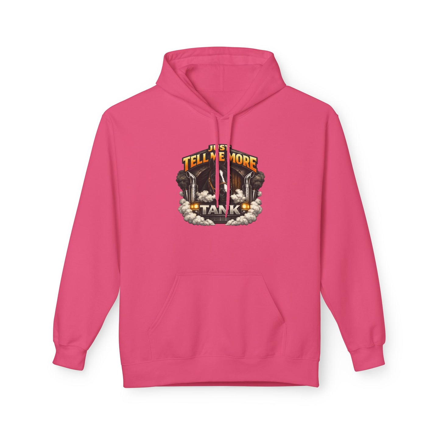 Tell Me More Tank Hoodie — Graphic Military Tank Illustration Hoodie